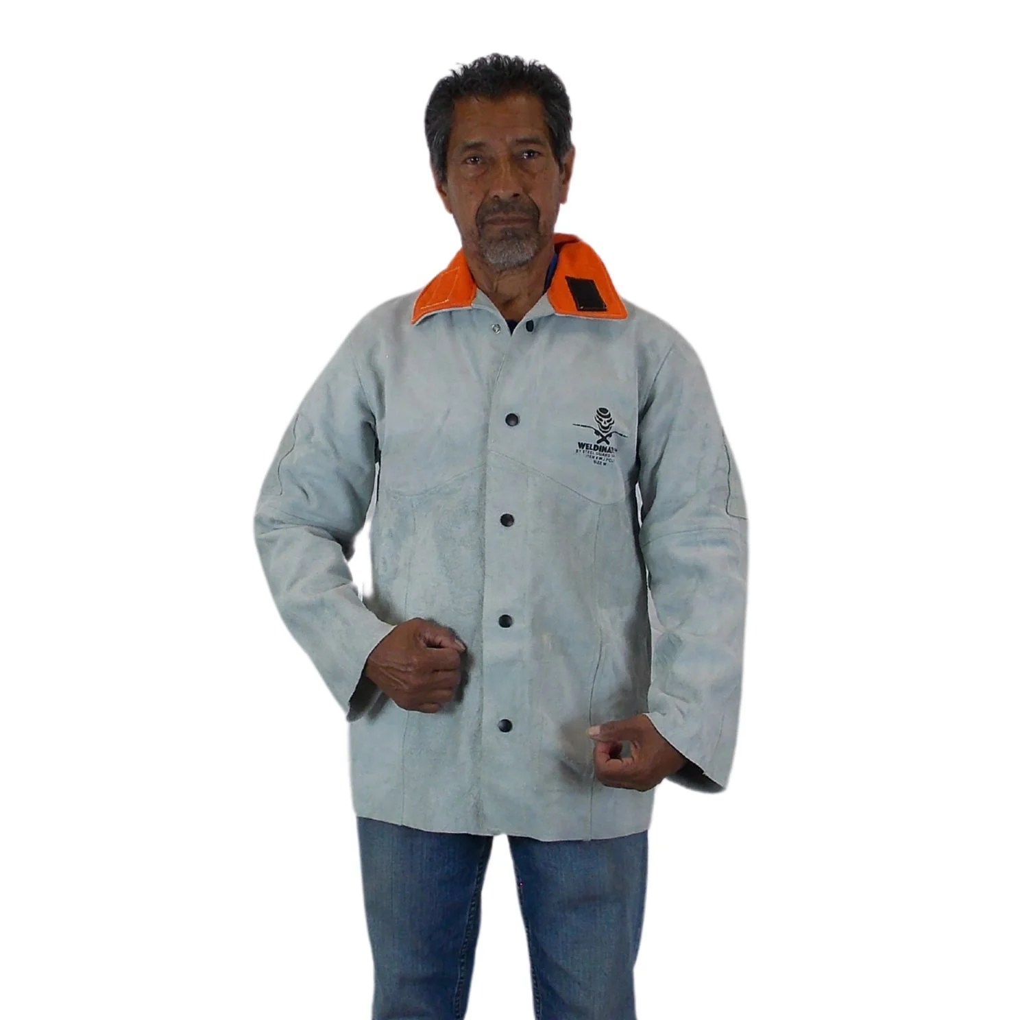 Leather Welding Jacket -Gray Premium