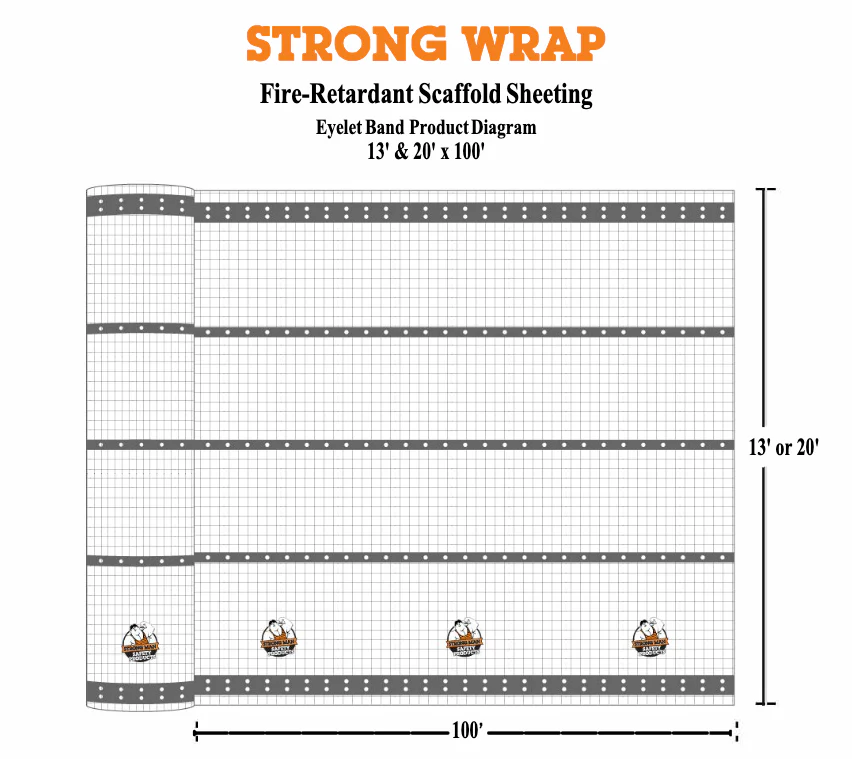Scaffold Wrap Sheeting | Strong Wrap Fire Retardant Scaffold Enclosure - Image 3